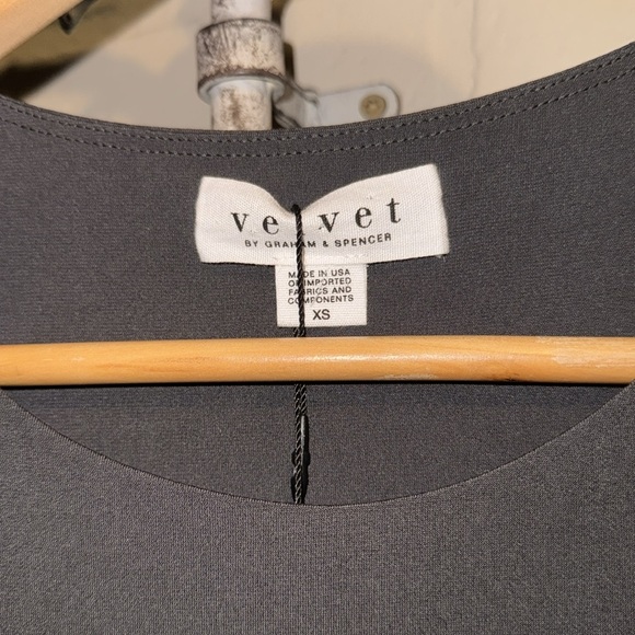 Velvet gray dress graham & Spencer Long Sleeve with Lace-Up Detail XS NEW - Picture 3 of 6